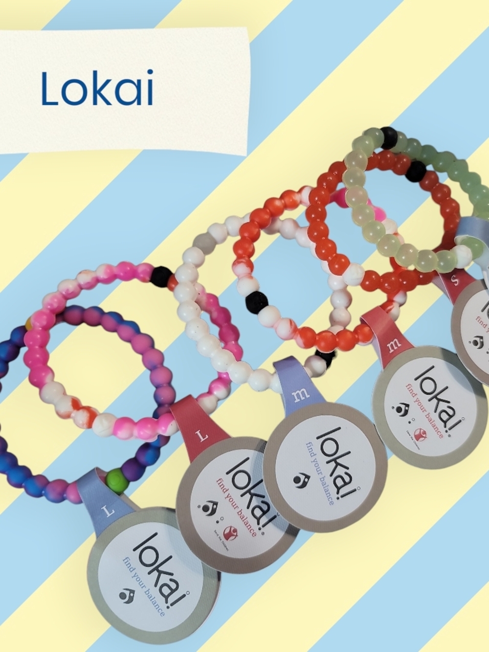 Lokai Colorful Beaded Silicone Bracelet Set Of 6
